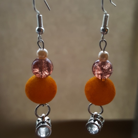 /Orange 🍊& 🌹Pink /Silver Dragonfly Earring's - Picture 3 of 4